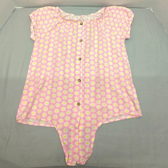 Girl's Wonder Nation Pink Floral Tie-Front Blouse - Picture 4 of 7